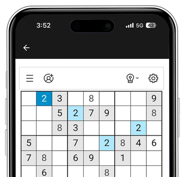 iPhone displaying Crosswords and Puzzles